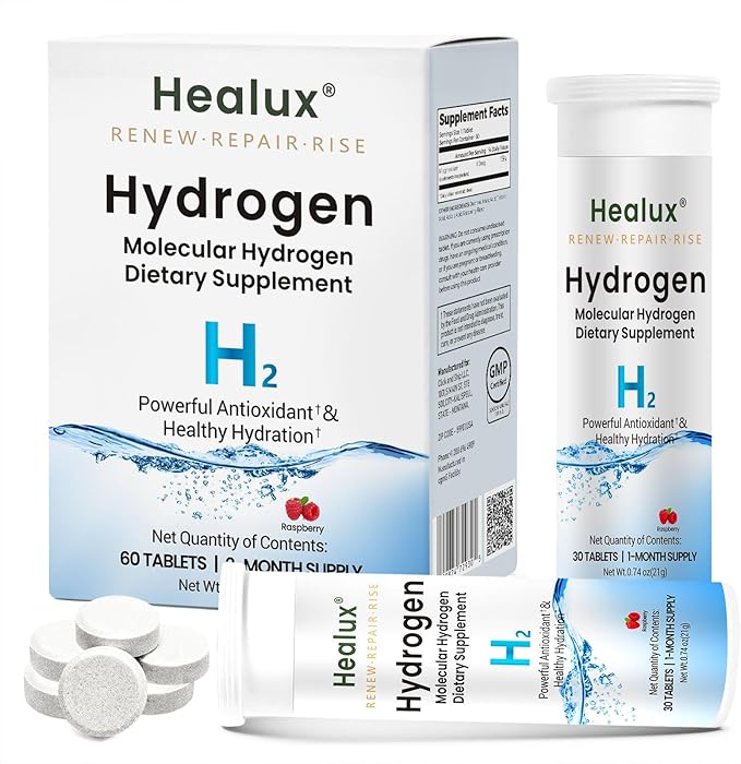 Hydrogen Water Tablets 12 PPM – Molecular H₂ Tablets with Magnesium | H2 TAB Antioxidant Support for Energy, Cellular Health, Recovery & Cognitive Function, 60 Count, Raspberry