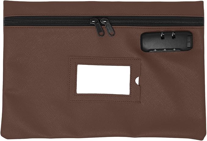 Medicine Bag with Lock | 12x8 Inch Med Bag | Medication Bag for Traveling | Small Pills Organizer (Dark Brown)