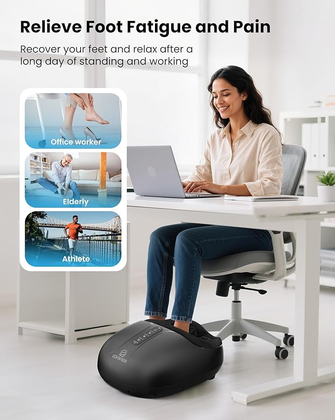 COMFIER Large Shiatsu Foot Massager with Heat,Size Up to 15",FSA Eligible Items & HSA Store,Electric Feet Massager for Plantar Fasciitis,Neuropathy,Foot Warmer,Gifts for Women Men