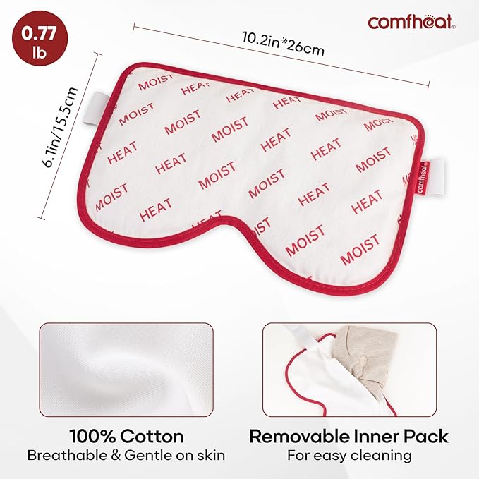 Sinus Mask Moist Heat Weighted Eye Mask for Sleep, Sinus Pressure Relief, Headaches Sinus Infection, Warm Face Compress, Washable