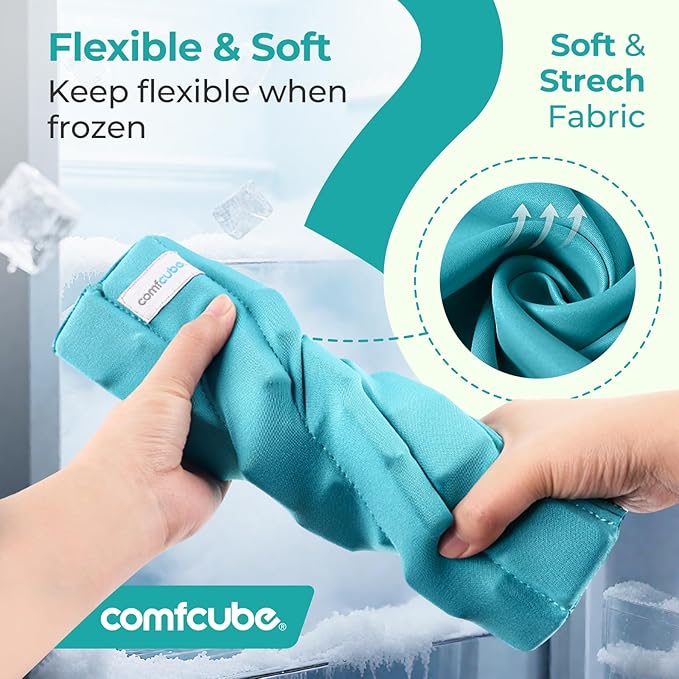 Neck Ice Pack Wrap for Cervical Pain and Cooling, 2 Hours Long Lasting Cold Ice Pack for Neck Shoulders, FSA Eligible, Flexible Cold Pack for Hot Weather, Hot Flashes, Surgery, Swelling