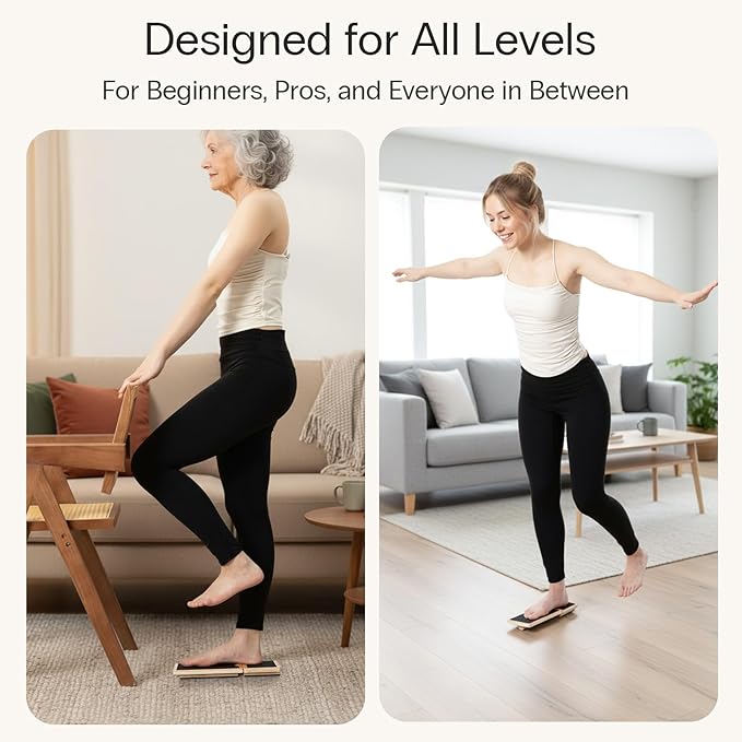 StrongTek Single-Leg Balance Board for Foot & Ankle Strengthening, Rehab & Stability Training, Non-Slip Wood Design for Sprained Ankles, Plantar Fasciitis & Physical Therapy Exercises