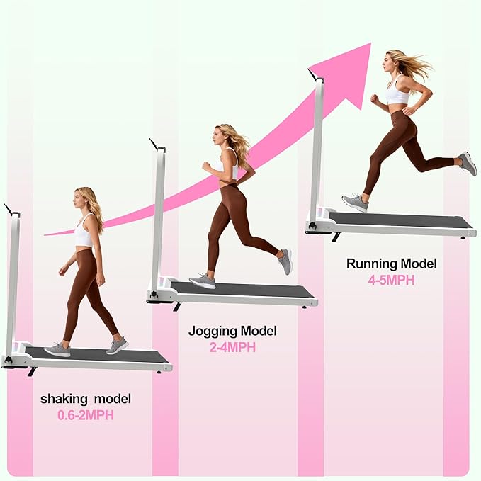 2 in 1 Foldable Walking Pad with Incline and Handle Bar, Compact Under Desk Treadmill with LED Display & Remote Control, Portable Treadmills for Home Office Small Spaces, 265 LBS Capacity