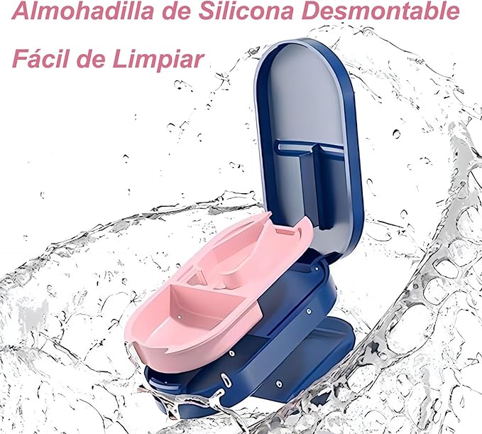 Pill Cutter, Pill Cutter with Pill Dispenser, Pill Splitter with Stainless Steel Blade, Pill Crusher, Portable Pill Box for Vitamins, Pills, Tablets