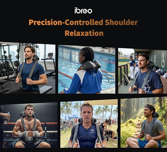 Smart Heated Shiatsu Neck Shoulder Back Massager, App-enabled, 8 Extra-Wide Bionic Heads, 4D Deep Tissue Kneading, Customizable Mode, 240 Mins Battery Life for Pain Relief Fitness Sporting Women, Men