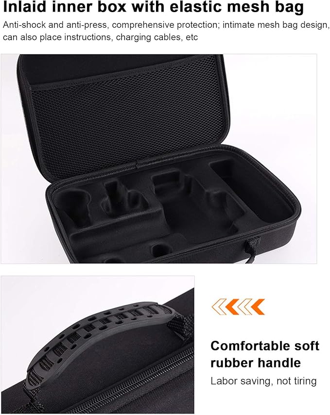 Ymiko Massage Gun Holder, Massage Gun Bag, Black (EVA, 600D Cloth, Mutispandex) Massage Gun Carrying Case With Handle with capable of storing a massage gun, 4 massage heads, and an adapt