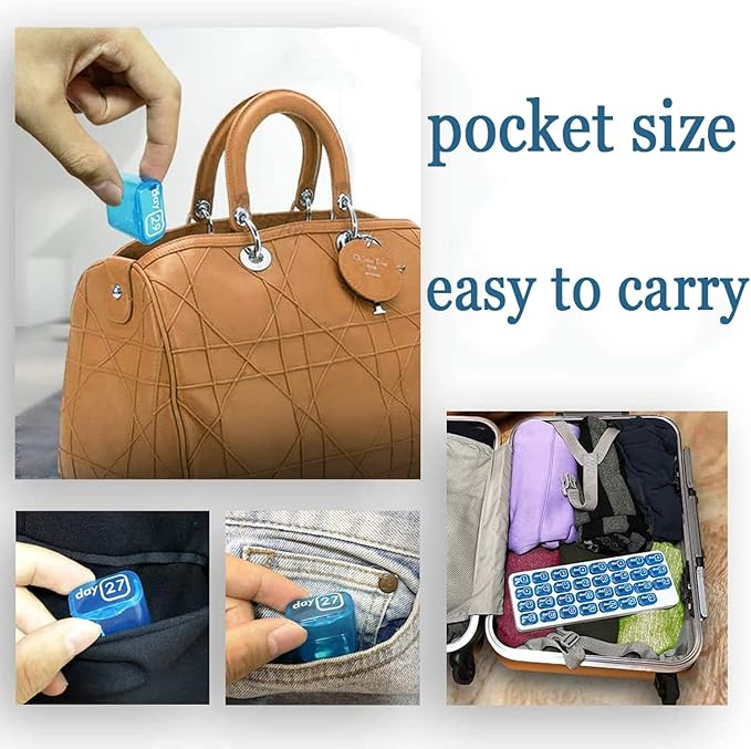Monthly Pill Box Organizer Once A Day, 31 Day Pill Case Detachable Airtight Daily Pill Holder, Bpa Free Discreet Compact Travel Medicine Pods, Quick Refill and Easy Open, Arthritis Friendly