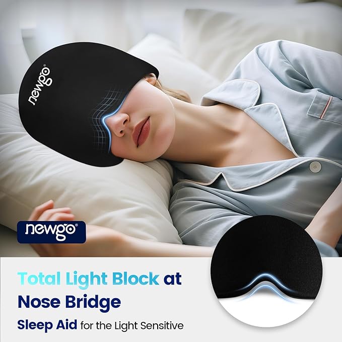 NEWGO Migraine Relief Cap Headaches Ice Cap with Top Coverage, Hot and Cold Therapy, Migraine Headache Relief Cap for Tension, Stress & Hangover