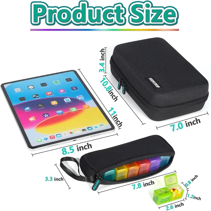 Monthly Pill Organizer 2 Times a Day, Slim 30 Day Pill Boxes Organizer AM PM with Weekly Pill Bag, 1 Month Pills Box Travel Case with 32 Compartments, 31 Days Medication Management Holder for Vitamins
