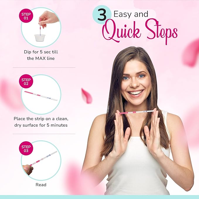 Clinical Guard Pregnancy Tests Strips - Sensitive & Accurate Measurement Within 5 mins - Early Detection Pregnancy Test Strip - Easy to Use for Home Tests - HCG Test Strip Kit - 25 Count