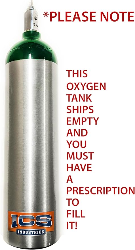 ICS Industries - Medical Oxygen Cylinder with CGA870 Post Valve - E Size 23.9 cf (ME)