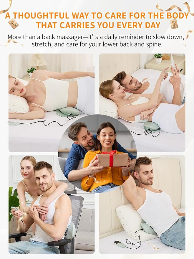 Smart Lower Back Massager with Soothing Warm Therapy & Air Traction – Spinal Decompression Device for Sciatica Relief, Lumbar Pressure & Stiffness - Ideal Gift for Parents & Loved Ones