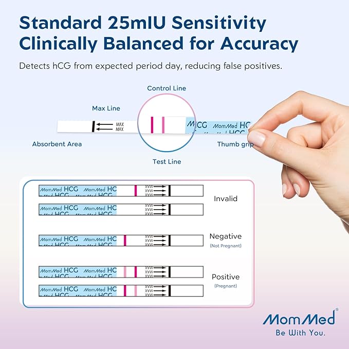 MomMed Early Detection Pregnancy Test, 15 Pack HCG Pregnancy Test Strips, Individually-Sealed Pregnancy Tests,Pregnancy Tests,99% Accurate (No Urine Cup)