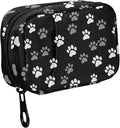 Fustylead Design Cute Paw Prints in White and Gray Pill Organizer and Storage Weekly with Zipper, Removable Pill Box Portable Medicine Organizer for Vitamin Fish Oil Supplement