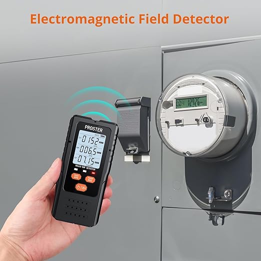 Proster 3in1 EMF Meter - Digital Electromagnetic Field Radiation Detector for 5G Cell Tower WiFi Signal Detector Home Office EMF Inspections or Ghost Hunting