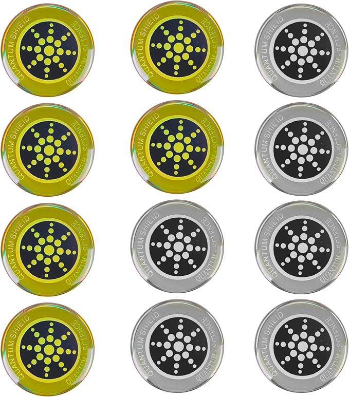 12-Pack Cell Phone Protection Stickers, Compatible with Smartphones Skin TabletsLaptop DecalWi-Fi Routers TVs,Easy to Apply,Gold Silver Metallic Sticker