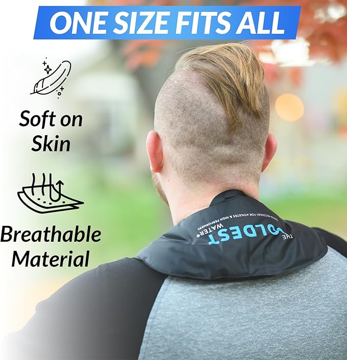 Coldest Neck Shoulder Ice Pack for Injuries Reusable Gel Cold Pack Wrap for Upper Back Pain Relief Cold Compress Therapy for Swelling, Bruises, Surgery