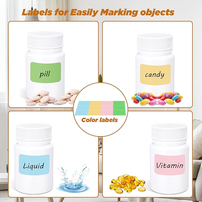 10 Pack Travel Pill Bottles - White Food Grade Plastic with Screw Caps & Labels, Small Pill Organizer for Pills, Vitamins, Capsules