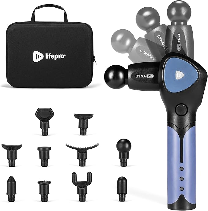 LifePro Percussion Massage Gun FSA HSA Eligible– Deep Tissue Handheld Massager for Athletes – Muscle Recovery Tool for Men & Women – Quiet, Portable with Attachment Heads & Travel Case