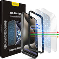 Screen Protector for iPhone 15 Pro Max [6.7 Inch],2 pcs Colorless Anti-Blue Light Tempered Glass Films, HD Clear, 9H Hardness, No Bubbles, Case Friendly