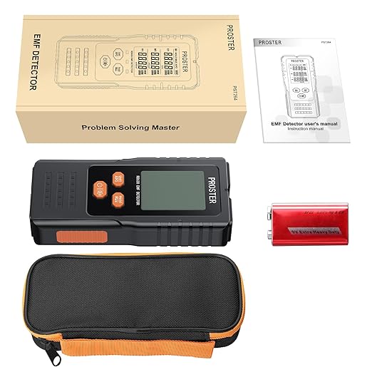 Proster 3in1 EMF Detector, Electric Magnetic Radiation Field Detector for 5G Cell Towers WiFi Smart Meters EMF Reader, or Paranormal Ghost Hunting Equipment