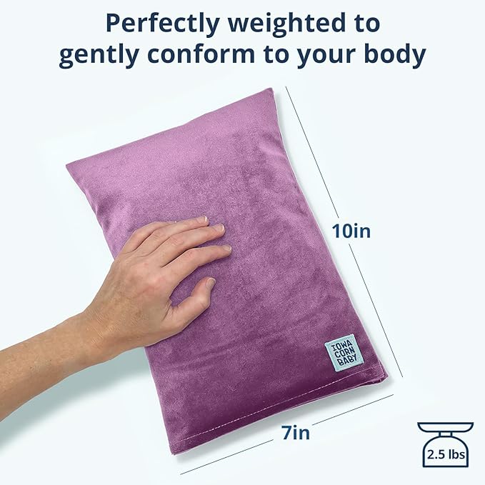 Microwave Heating Pad (with Removable Cover) – Weighted Microwavable Moist Heat Therapy Pad for Back, Neck, Shoulders, and Cramps – Portable, Reusable Cold or Warm Compress, 10" x 7", 2.5lbs