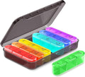 3 Times a Day Pill Organizer - 7 Day Portable Weekly Pill Box, Travel Pill Case with Snap-Locked Compartments, BPA-Free for Vitamins & Medication(Black)