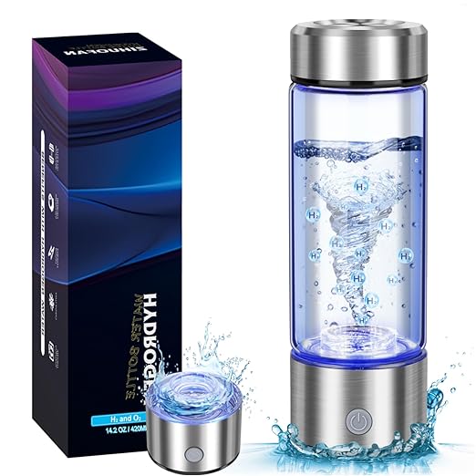 New Hydrogen Water Bottles, Portable Hydrogenated Water Bottle with SPE PEM Technology, 420ml Hydrogen Water Bottle Generator, Rechargeable Ionizer Machine for Office, Home, Travel