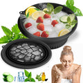 Face Bowl for Ice With Built-in Ice Tray Collapsible Silicone Facial Face Ice Bath Bowl Small Reusable Cold Plunge Basin is Portable,Perfect for Home Use,Camping,Travel Cold Bath Spa Tool & Black