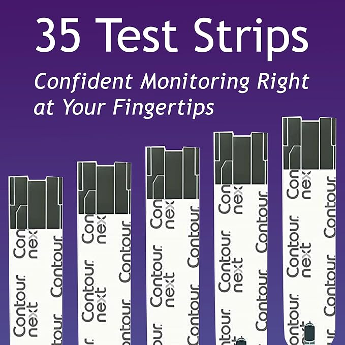 Ascensia Contour Next Blood Glucose Test Strips for Diabetes – 35 Count (1 Pack) - Accurate, No Coding, Second-Chance Sampling, Compatible with All Contour Next Meters for Easy Blood Sugar Testing