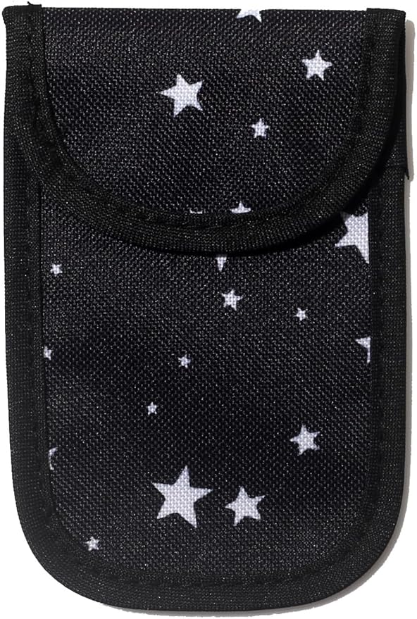 DQL faraday key fob protector, key fob signal blocker, faraday pouch, faraday bag for key fob, key signal blocker (Stars)