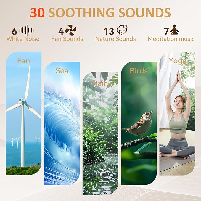 Sunrise Alarm Clock with Sound Machine: White Noise Machine for Heavy Sleepers, 12 Light Colors 30 Sleep Sounds 20 Brightness 32 Volume - Wake up Light with Touch Control for Bedrooms and Better Sleep