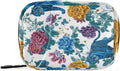 Vintage Floral Blue Tigers Travel Pill Organizer Case Box Container Weekly Portable Vitamin Medicine Holder Storage Bag with Zipper Removable