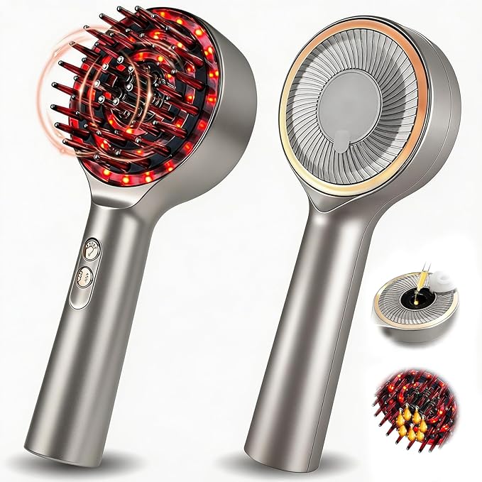 3 in 1 Scalp Massager Hair - 360° Hair Oil Applicator Electric Scalp Massager IPX7 Waterproof for Home & Travel(Silver)