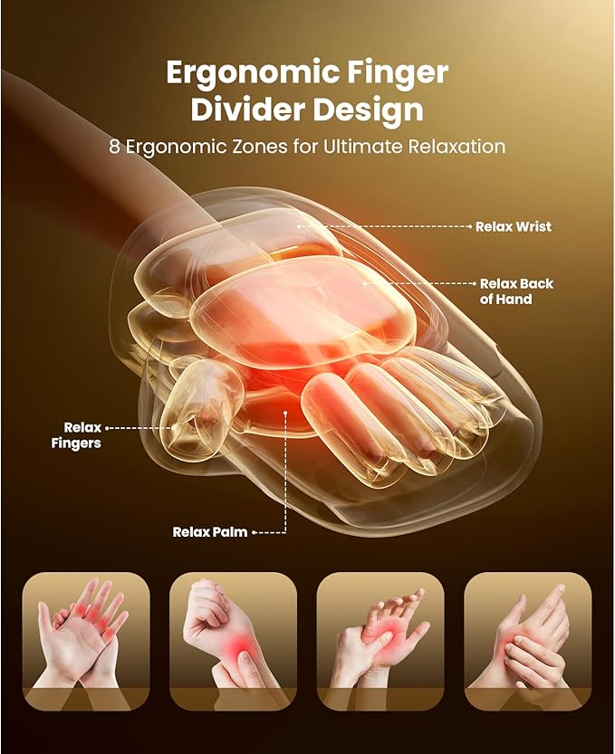 BOB AND BRAD Hand Massager with Heat and Compression, Individual Fingers, FSA-HSA Eligible, Cordless HandSpa Pro Hand Massager for Arthritis and Carpal Tunnel, Pain Relief, 5 Intensity Settings