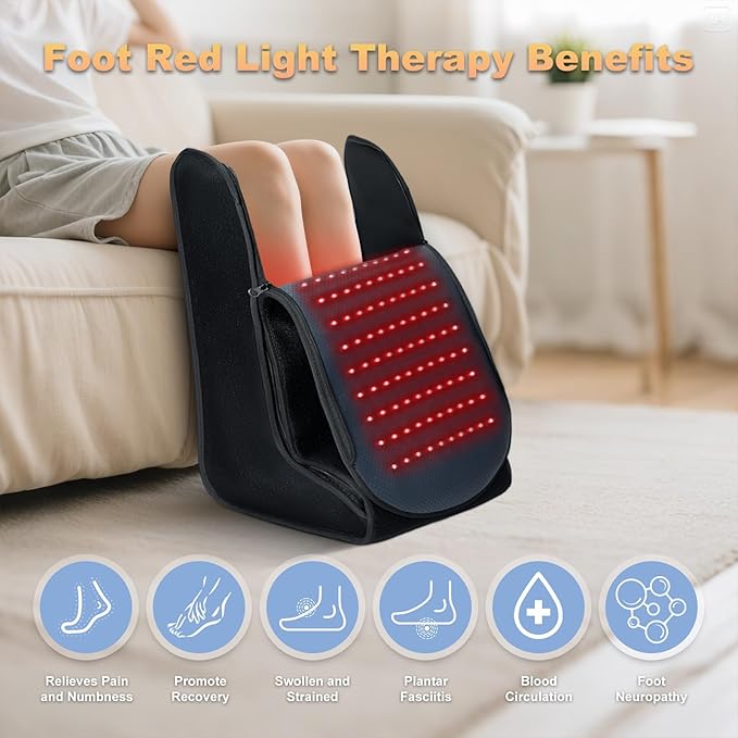 Red-Light-Therapy-for-Feet,2025 Upgraded 4 Modes for Legs Ankle,Infrared Light Therapy Consisting of 420 Dual Wavelength LED,Adjustable Power and Time Controller(13.2 * 11 * 18.16IN)