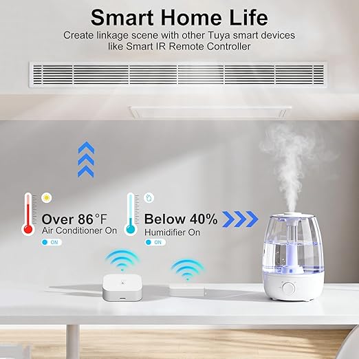 eMylo WiFi Thermometer Hygrometer 4 Pack, IP65 Indoor Smart Temperature Humidity Monitor with 3 Outdoor Wireless Sensors Kit, APP Notification Alert, Free Data Storage Export, 492ft Monitoring Range