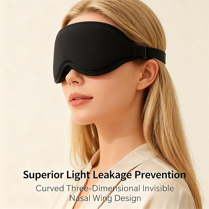 YA Ming 3D Eye Masks for Sleep with Nose Bridge,Sleep Mask for Sleeping, Adjustable Memory Foam Eye Mask for Travel, Sleeping Mask for Airplane Flight Essentials Gadgets