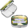 Custom Pill Box, Personalized Travel Pill Box for Purse with Mirror Holds Vitamins Medications