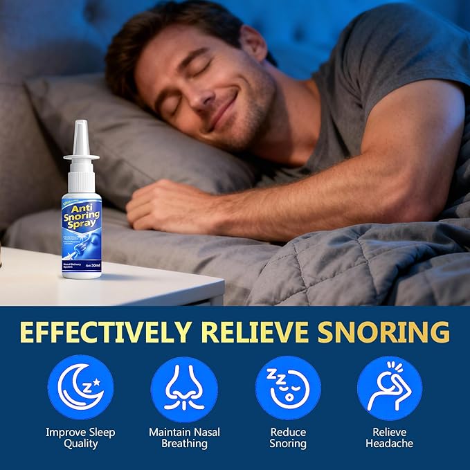 Anti Snoring Spray for Adults - Natural Formula Helps Support Quiet Sleep and Easier Breathing - 30ml