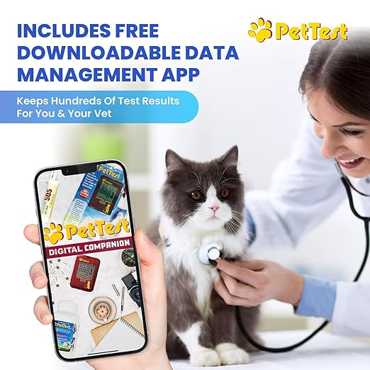PetTest Expert Glucose Monitoring Kit for Dogs & Cats, Diabetic Pet Blood Sugar Check Gear, Includes Classic Meter, 25 Test Strips, Lancing Device, 25 Lancets, Soft Carrying Case, and More