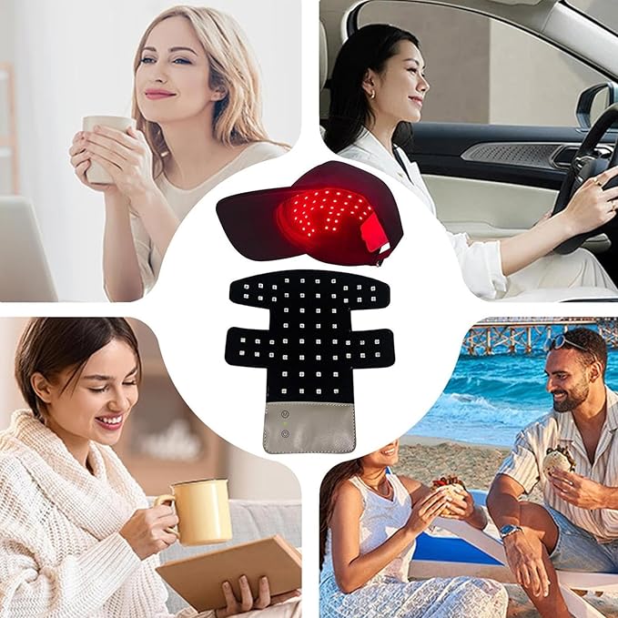 LLLT Laser Hair Growth Cap, Hair Growth Cap for Men Women - Lasers & LED Light Therapy Cap-Rechargeable Portable Laser Hair Growth Cap to Promote Hair Growth