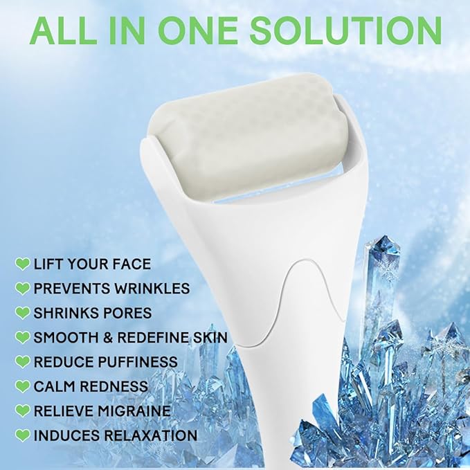Ice Roller for Face,Eyes,Facial Massager Tool,Soothing Skin Care Tool,Cooling Skincare Device for Puffiness,At-Home Spa Gift for Women(White)