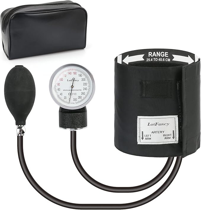 LotFancy Manual Blood Pressure Cuff Adult, Professional BP Cuff 10"-16", Standard Adult Size Sphygmomanometer with Carrying Case and Zero Calibration for Home Medical, Nursing Student, Doctor, Nurse