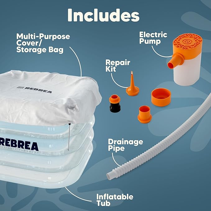 Inflatable Ice Bath Tub -Large Clear See Through -Ice Plunge Tub for Cold Water Therapy - Portable Cold Plunge Tub - Indoor & Outdoor - Inflatable Tub for Adults - Ice Tub for Athletes