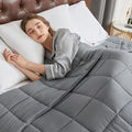 CYMULA Weighted Blanket for Adults (15lbs 48"x72" Twin Size) - Cooling Breathable Heavy Blankets for Summer Winter - Ultra Microfiber Soft Comfort Throw with Glass Beads - Gifts for Men/Women