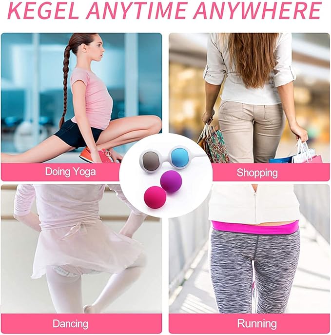 Adorime kegel Exercise Products Balls for Women - Pelvic Floor Strengthening Exercises Device Women Kegel Ball Weighted Exercise Kit for Beginner Tightening Training System (4-Piece Set)