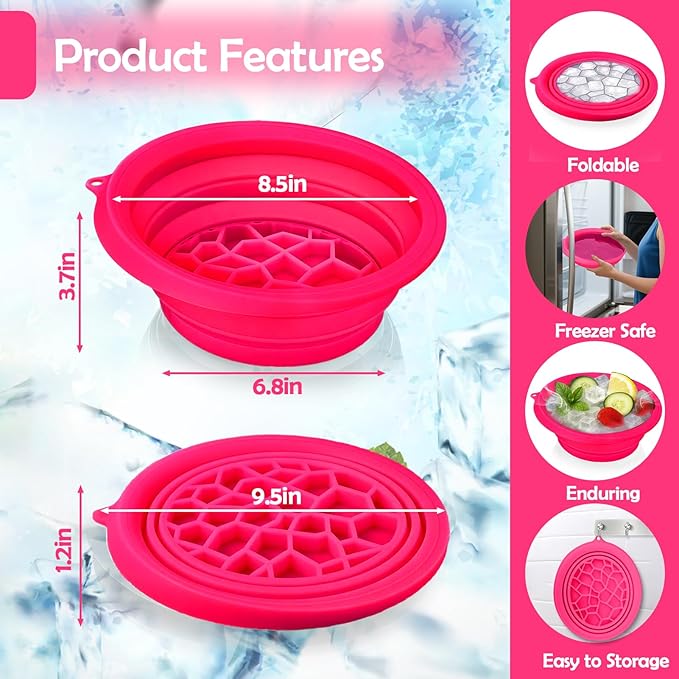 XANGNIER Face Bowl for Ice with Built-In Ice Tray – Collapsible Silicone Facial Ice Bath Bowl for Cold Plunge Therapy, Skin Tightening & Acne Relief – Black Portable Spa Tool for Home & Travel