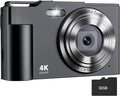 Digital Camera, FHD 4K Digital Point and Shoot Camera with 16X Zoom Anti Shake, 48MP Compact Small Camera with 32GB Card for Boys Girls Kids