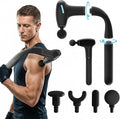 Massage Gun Deep Tissue with Extension Handle Professional Percussion 3-in-1 Detachable Back Massager for Pain Relief,Muscle Relief Massager for Shoulder Back Thigh Waist&Neck (Dark Black)